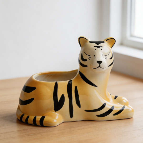 Tiger Ceramic Succulent Planter 7 4x3 25x5