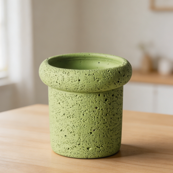 Green Cement Flower Pot Large