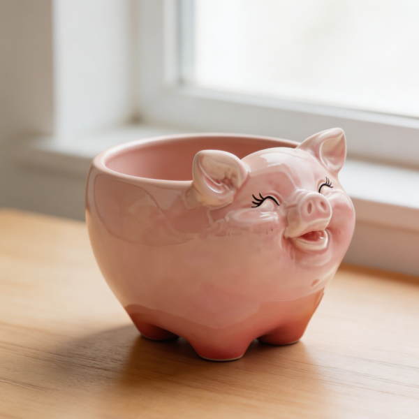 Pink Pig Ceramic Succulent Planter Small