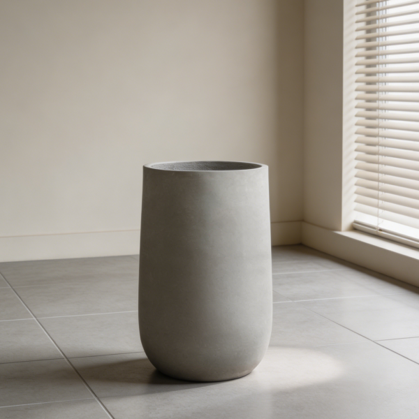 24" Gray Tall Concrete Planter
